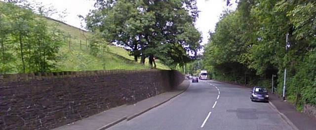 Todmorden Road retaining wall between Fair View and Grove Cottages