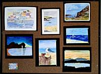 Paintings produced by group members for the June Theme of the Month - Coastal Scenes  🎨