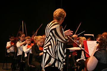 Sue Verity conducts the Junior Orchestra