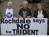 Mai Chatham with Rae Street and Pat Sanchez preparing to travel to Faslane in June 2007