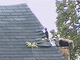 Roof damaged by stormy weather