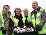 Mrs Kettle, Joan Shaw, Harry Wood and Frank Memory winners of reycling draw