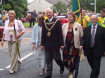 Councillors Ann Metcalfe & Wera Hobhouse, Rochdale Mayor Peter Evans & Mayoress Helen Evans & MP Jim Dobbin