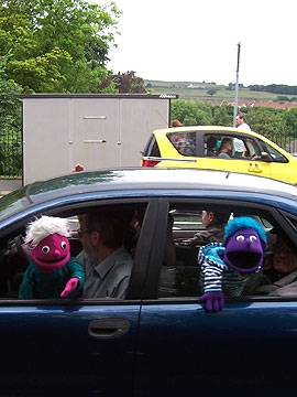 The puppets from Cutgate Baptist Church smile for the Rochdale Online camera