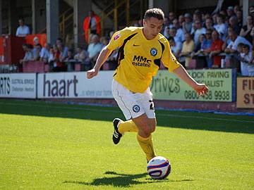 Rory Prendergast on the ball for Rochdale