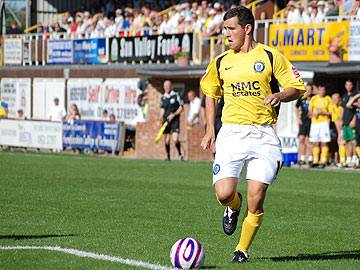 Adam Rundle on a late Dale breakaway; his cross went straight to the keeper