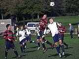 Lee Leonard wins a header