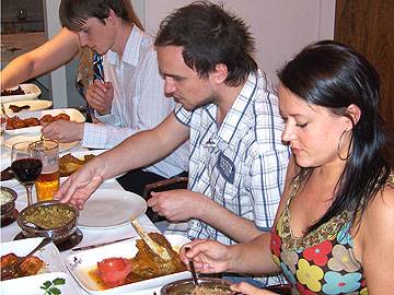 Rochdale Online staff tuck in to their traditional cuisine