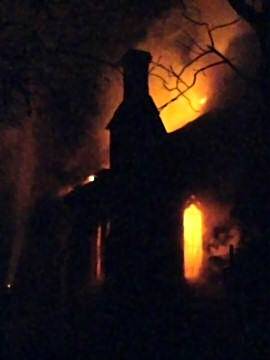 St Thomas Church ablaze