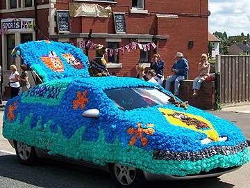 One of the many superbly decorated floats on the parade