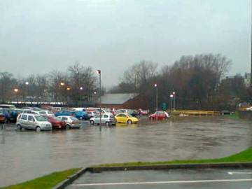 River Roch bursts banks at Hopwood Hall College