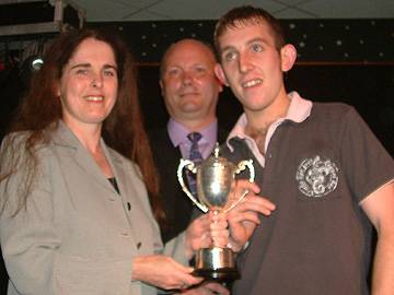 Rochdale Online League Cup Runners Up: Heywood Reform - B Blackledge. Presented by RO MD, Pauline Journeaux