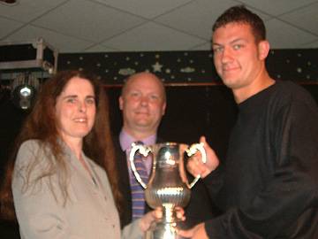 Rochdale Online League Cup Winners: Dog & Partridge - J Luker. Presented by RO MD, Pauline Journeaux