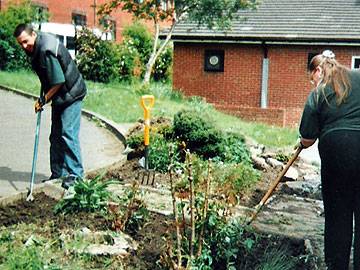 Daniel Taylor and Hellene Burton working at Little Heaton School