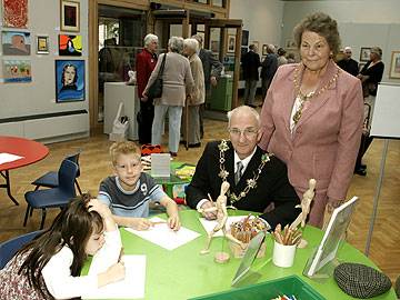 Mayor, Councillor Peter Evans & the Mayoress, Mrs Helen Evans join in the fun