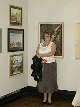 A visitor enjoys the exhibition