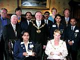 Members of Rotary District 1280, with Exchange participants, Deputy Mayor Jean Hornby and Mayor of Rochdale Ashley Dearnley