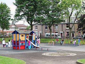 The children's play area at Broadfield Park