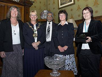 Susan Norton & Emma Micklethwaite alongside Mayor & Mohammed Sharif