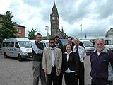 Councillor Allen Brett with Flexible Transport Group staff