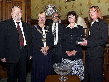 Malcolm Olive & Deborah Beagin alongside Mayor & Mohammed Sharif