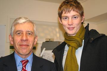 Jack Straw with Rochdale Online reporter Jan Harwood