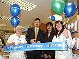 Dr Simon Rhodes, assisted by pharmacy manager Saleem Akhtar and staff members