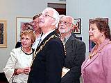 Mayor, Cllr Peter Evans & the Mayoress, Mrs Helen Evans admire the artwork