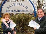 Heywood councillors Peter Rush and Doreen Brophy-Lee with some of the petitions