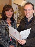 Val and Rob celebrate news of their grant for a book to help breastfeeding mums in Rochdale