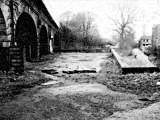 The area of land between the railway arches and the River Roch in Littleborough