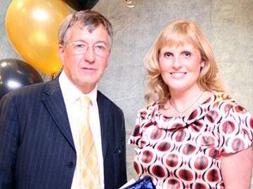 Employee of the Year: Amanda Crowe of Boots with award sponsor Richard Catlow of Rochdale Observer