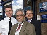 John Taylor of Rochdale Development Agency, Inspector Gary Hall and Councillor Mohammad Sharif, Cabinet member for Regeneration at the former magistrates court