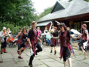 The Hebden Bridge Hill Milles perform outside the Hollingworth Lake visitor centre