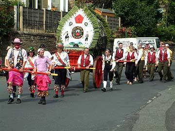 The cart is taken down Shore Road towards the church