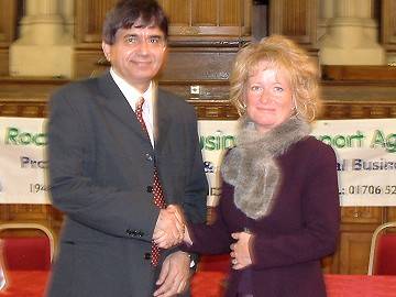 Rochdale MP Lorna Fitzsimons with RABSA Chairman Rashid Anwar