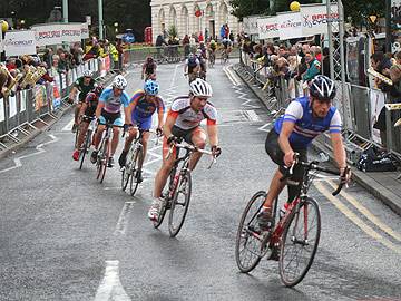 The riders complete another lap on South Parade