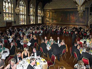 The guests sit down to dinner