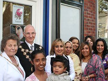 The opening party: Mayor & Mayoress Evans with Ashi and her friends and family