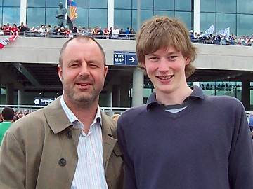 Jan Harwood meets Keith Hill (left) outside Wembley