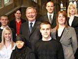 The council's newest recruits with Council Leader Alan Taylor and Carol Albison, Programme Co-ordinator