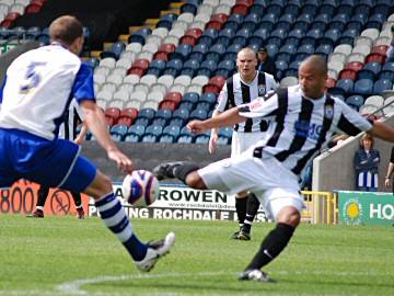 Ben Muirhead hits a first half volley