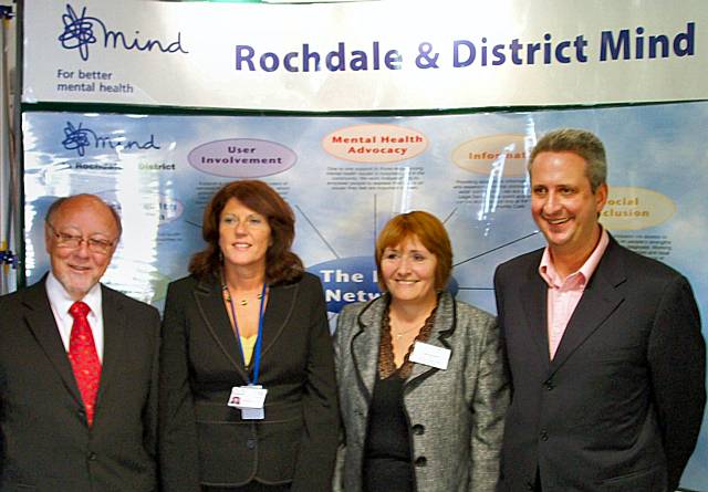 Jim Dobbin MP, Tricia Hornby Chief Exec, Gill Bamford Chairman and Ivan Lewis MP at the 20th Anniversary celebraions.