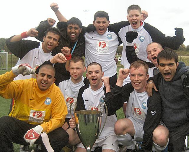 The winning Rochdale Deaf Rhinos team.