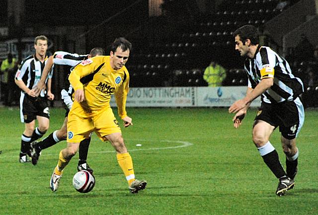 Dagnall attacks Chris Edwards.