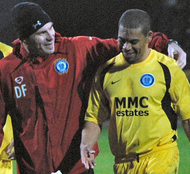 Nathan Stanton with Dale assistant boss Dave Flitcroft.