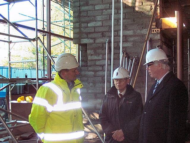 Paul Rowen with Major Edmund Gartside, Director of the museum and President of the Rochdale Branch of the Fusiliers with Gary Wilson, the site Manager.