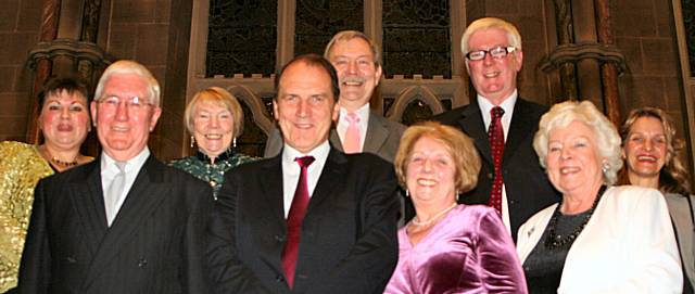 Local Liberal Democrats at the annual dinner at the town hall alongside Simon Hughes MP (front row, second left).