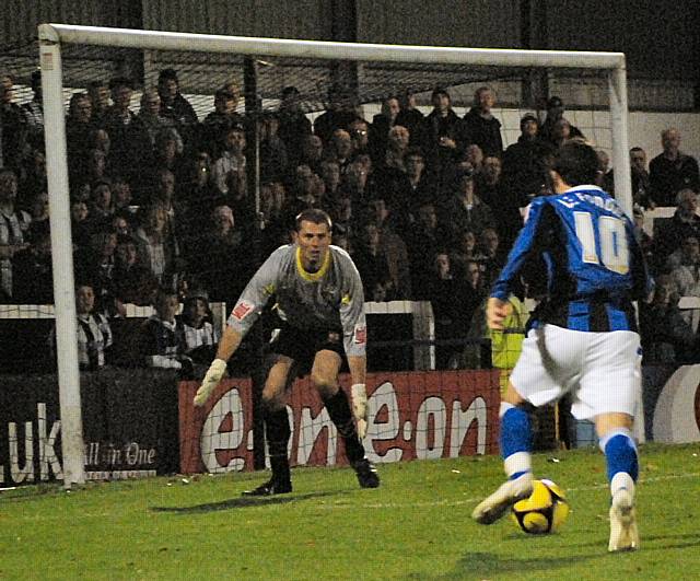 Adam Le Fondre goes in on goal at the start of the second half.