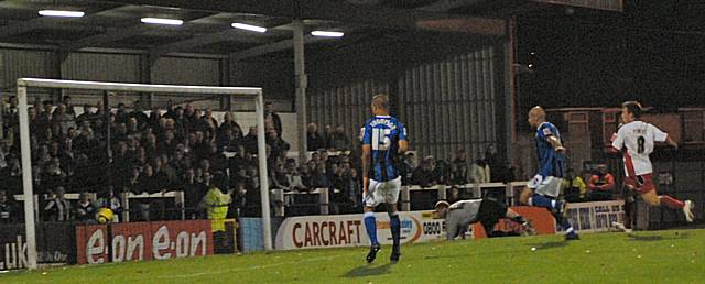 Le Fondre's equaliser hits the net.